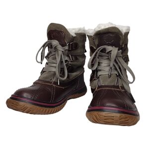 Pajar Women's Leather Waterproof Iceland Faux Fur Winter Lace Up Boots Sz 5.5